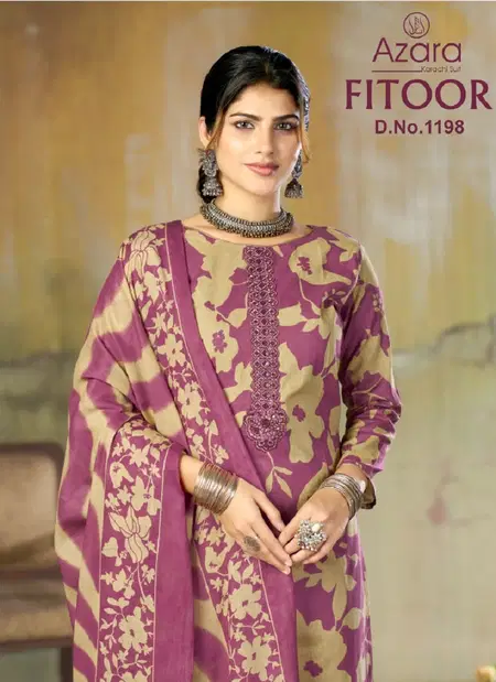 Fitoor By Radhika Azara Lawn Cotton Printed Embroidered Salwar Kameez